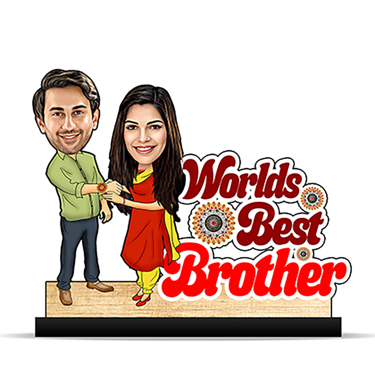 Worlds Best Brother Caricature for Raksha Bandhan