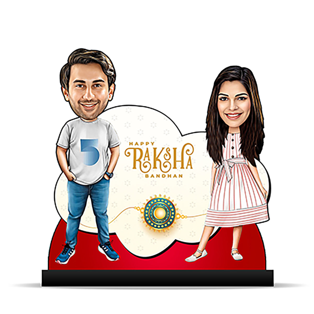 Brother Sister Raksha Bandhan Caricature