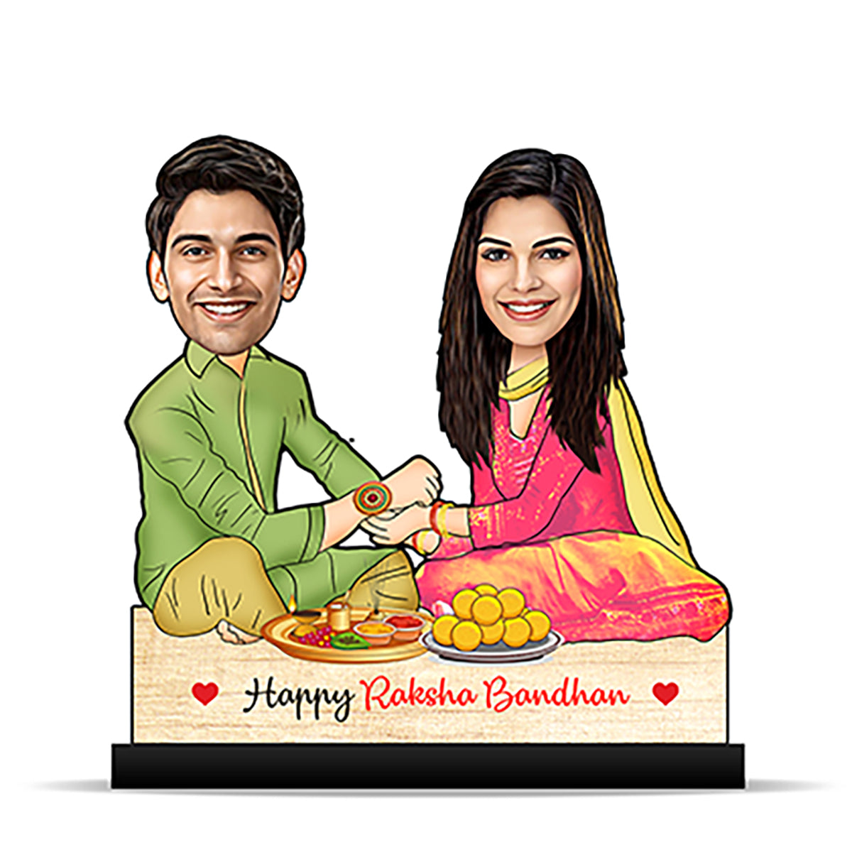 Brother Sister Raksha Bandhan Caricature