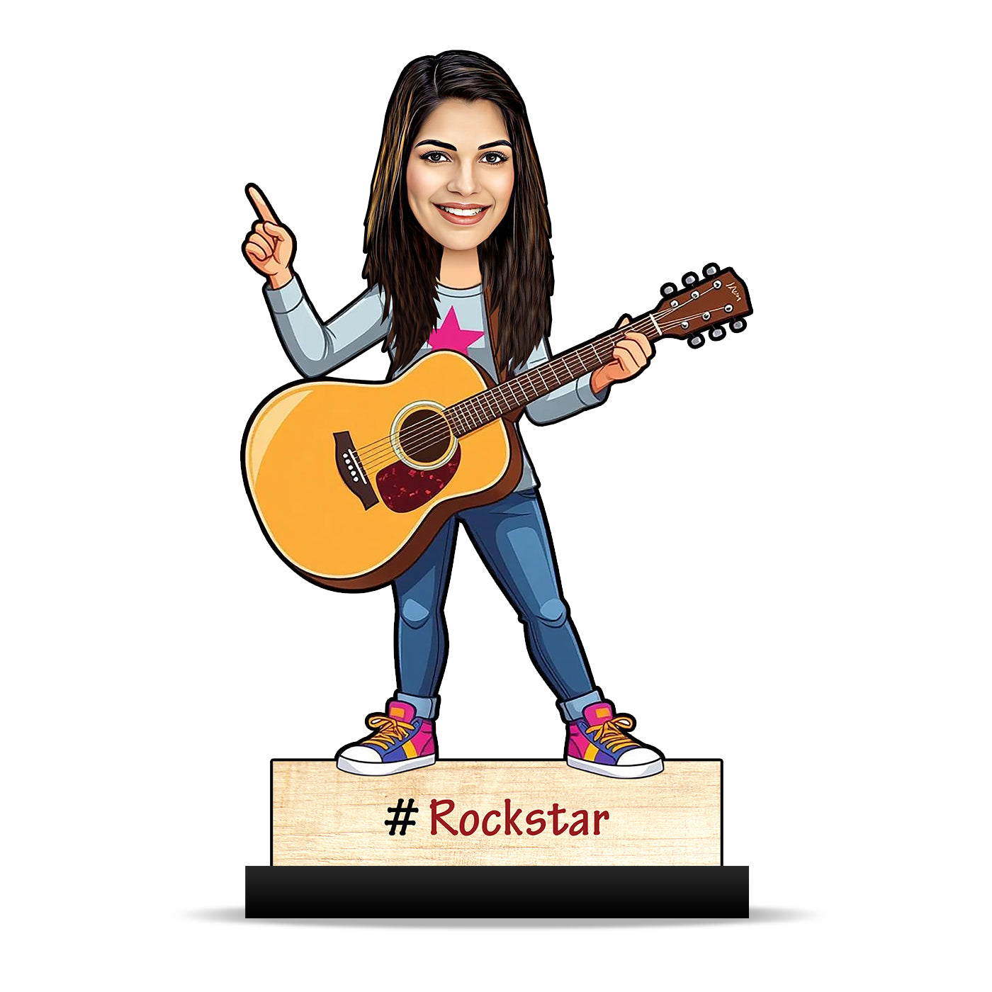 Female Guitar Player Caricature C408