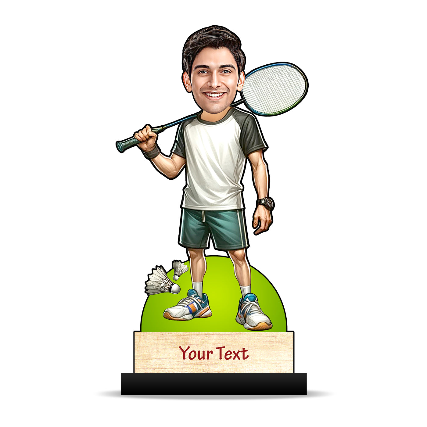 Badminton Player Male Caricature C406