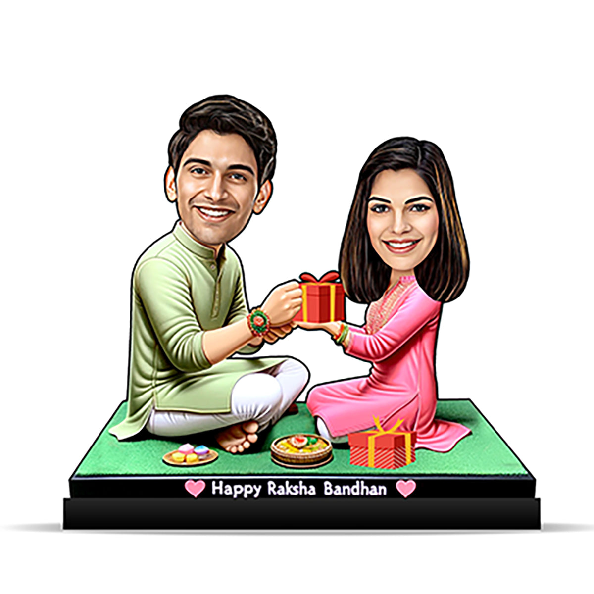 Brother Sister Raksha Bandhan Caricature