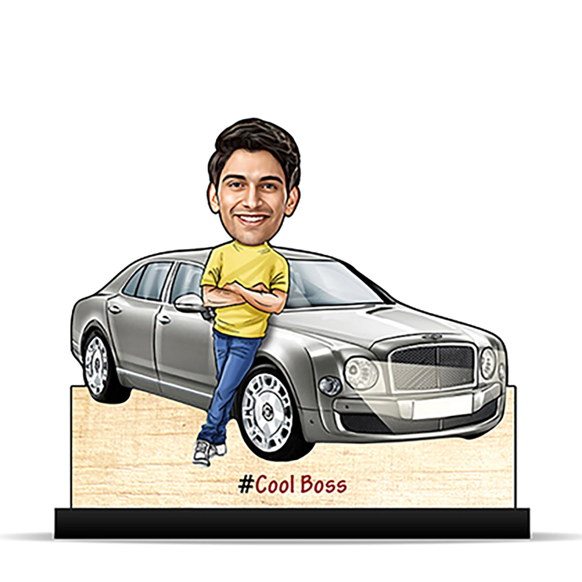 Cool Boss with car Caricature