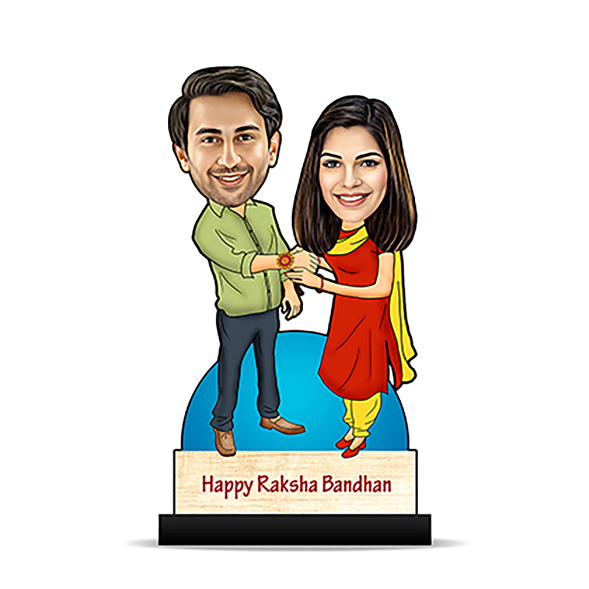 Brother Sister Raksha Bandhan Caricature