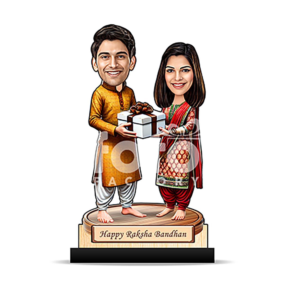 Brother Sister Raksha Bandhan Caricature