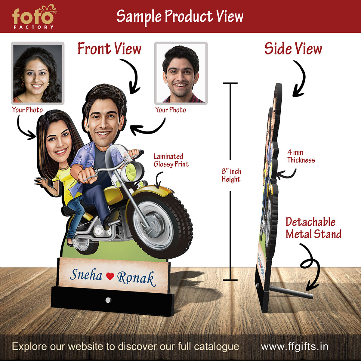 2 Brothers with 2 Sisters Raksha Bandhan Caricature C360