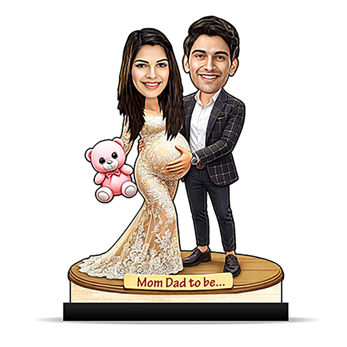 Mom Dad To Be Pregnancy Couple Caricature C385