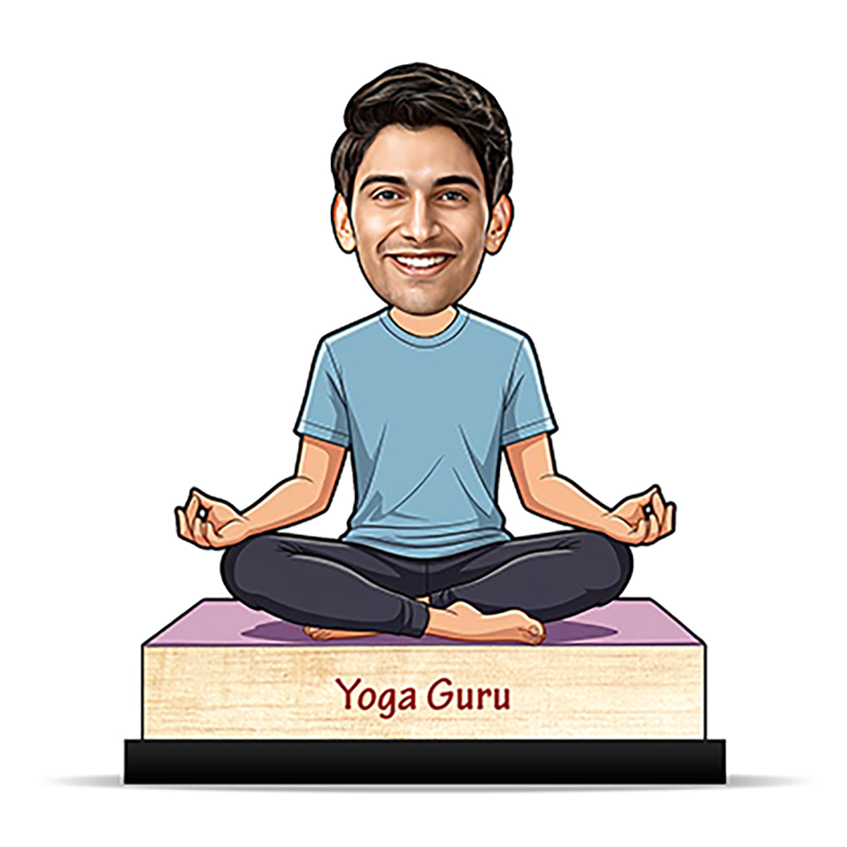 Yoga Meditation male Caricature C411