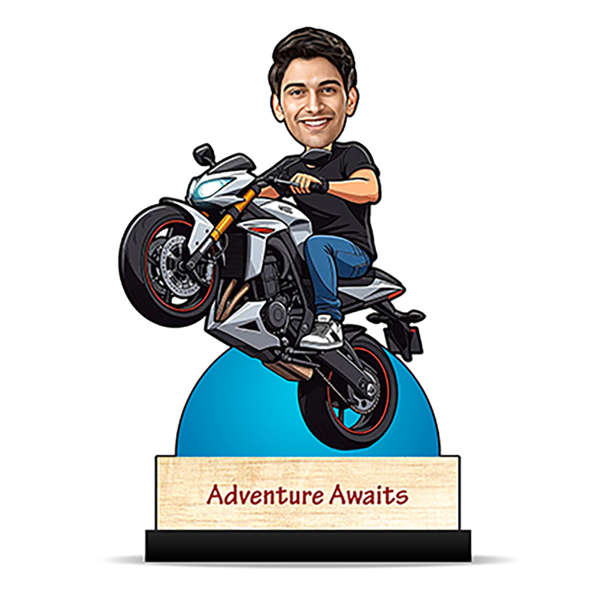 Bike Rider Wheelie Caricature C413
