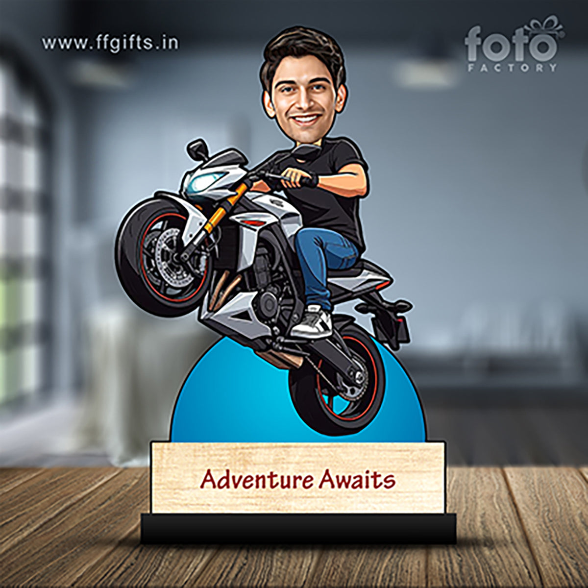 Bike Rider Wheelie Caricature C413