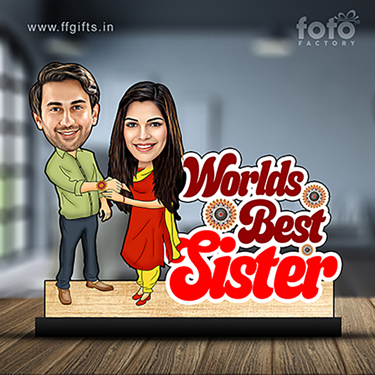 Worlds Best Sister Caricature for Raksha Bandhan