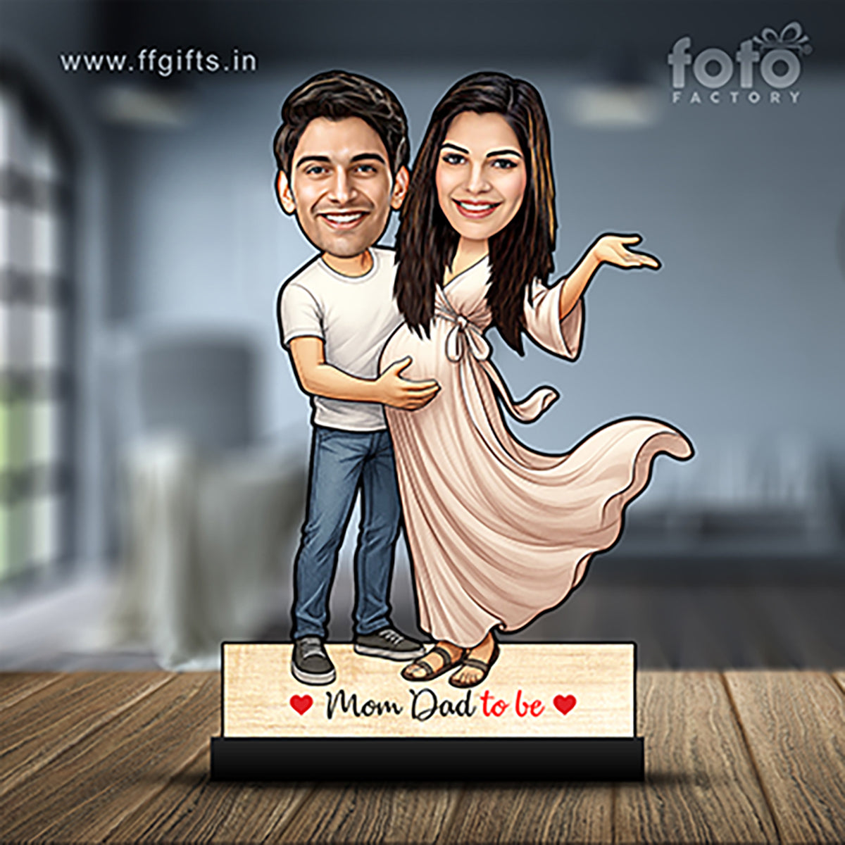 Mom Dad To Be Pregnancy Couple Caricature C384