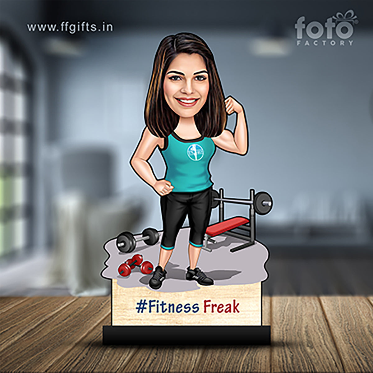 Female Gym Fitness Caricature