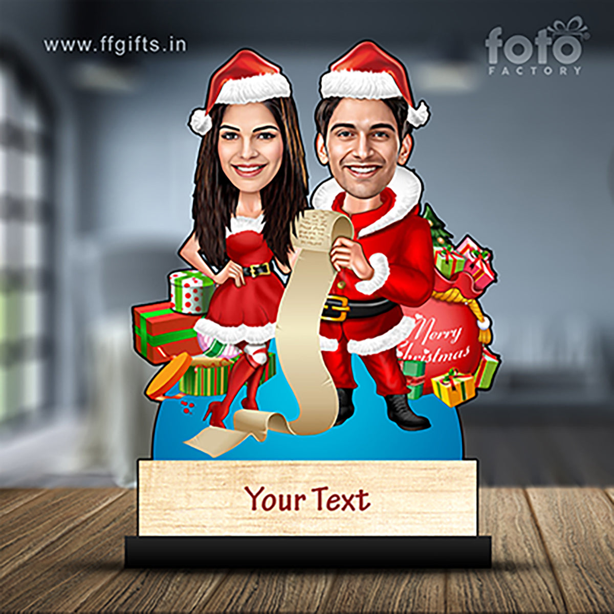 Couple Christmas Caricature C414