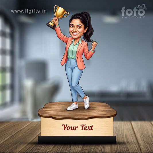 Personalized Achievement Award Female Caricature C965