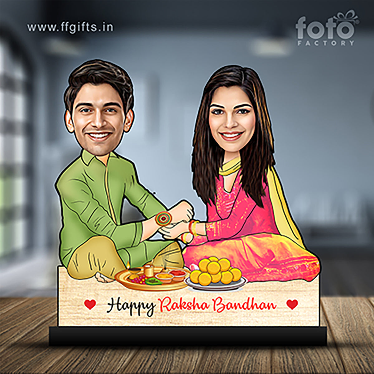 Brother Sister Raksha Bandhan Caricature
