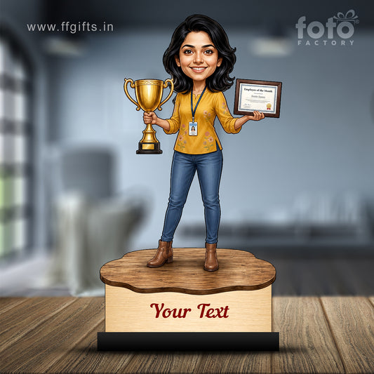 Personalized Achievement Award Female Caricature C963