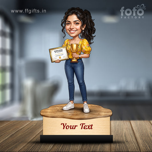 Personalized Achievement Award Female Caricature C951
