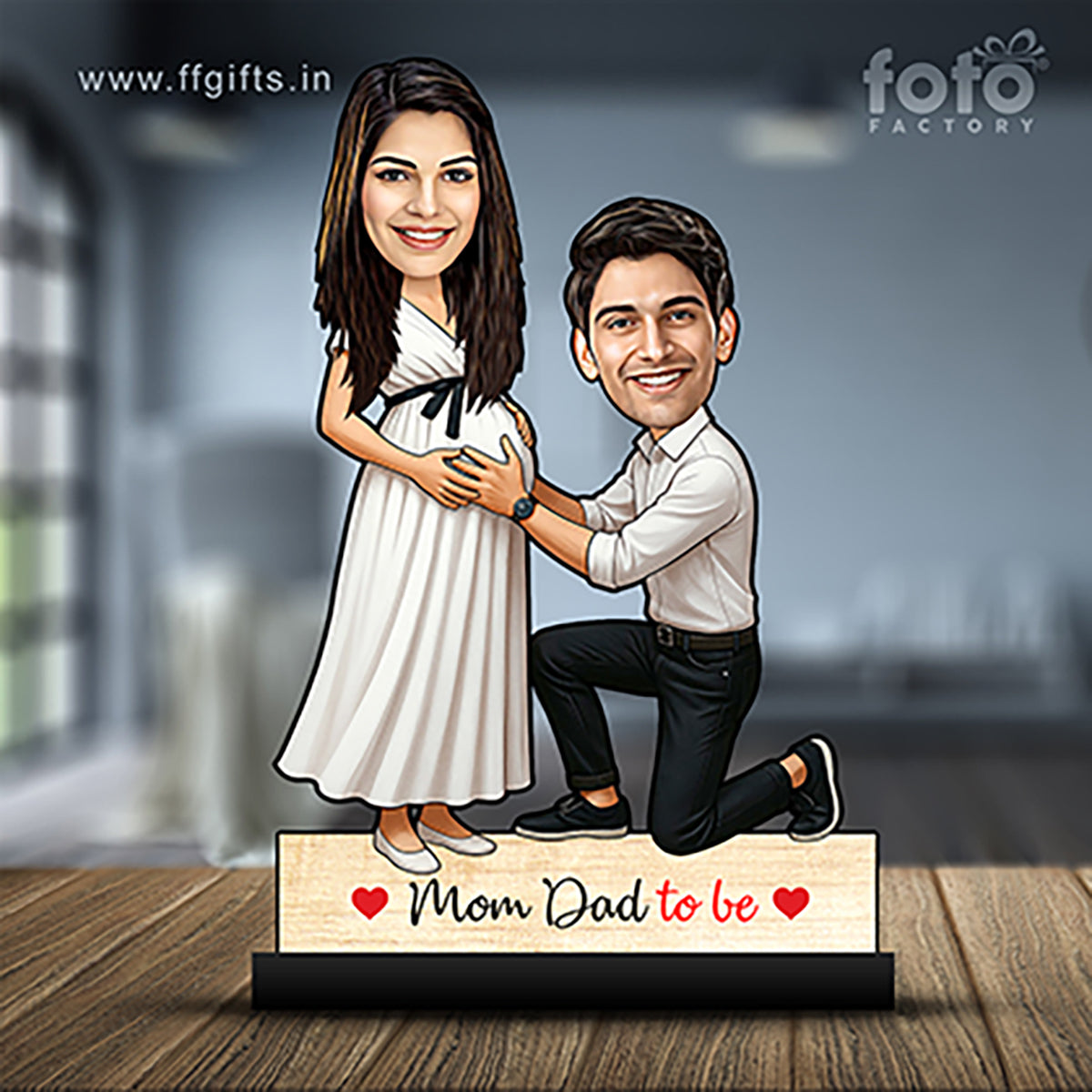 Mom Dad To Be Pregnancy Couple Caricature C389