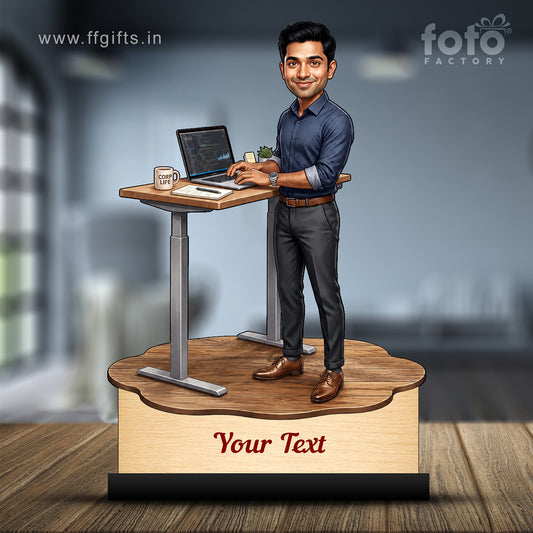 Personalized Corporate Office Male Employee Caricature C913