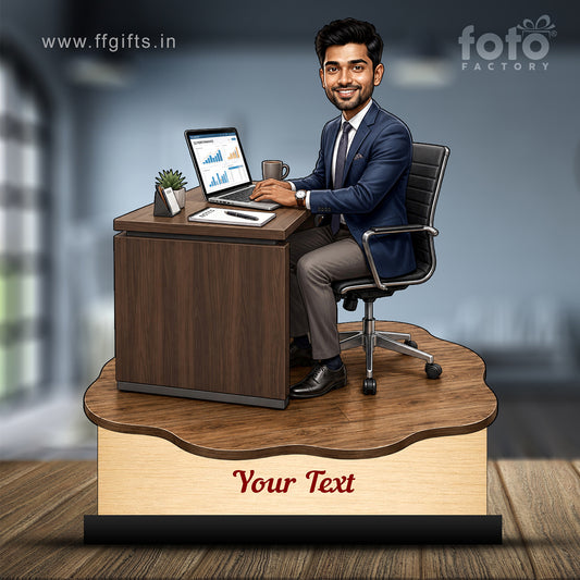 Personalized Corporate Office Male Employee Caricature C906