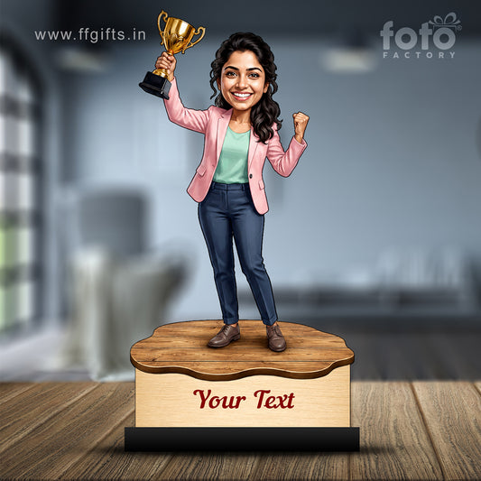 Personalized Achievement Award Female Caricature C947