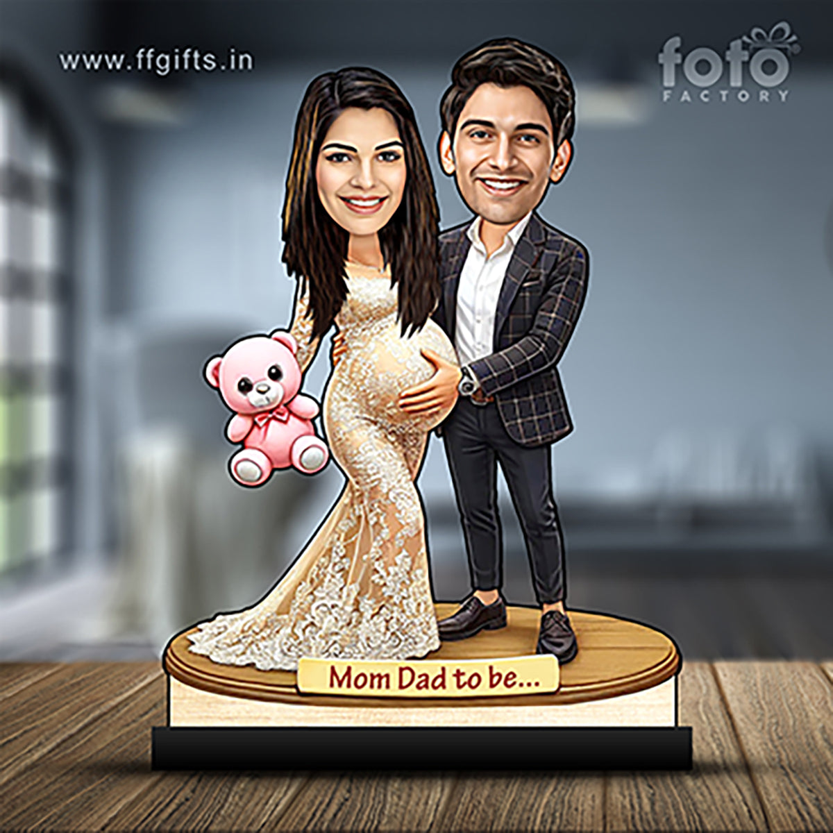 Mom Dad To Be Pregnancy Couple Caricature C385