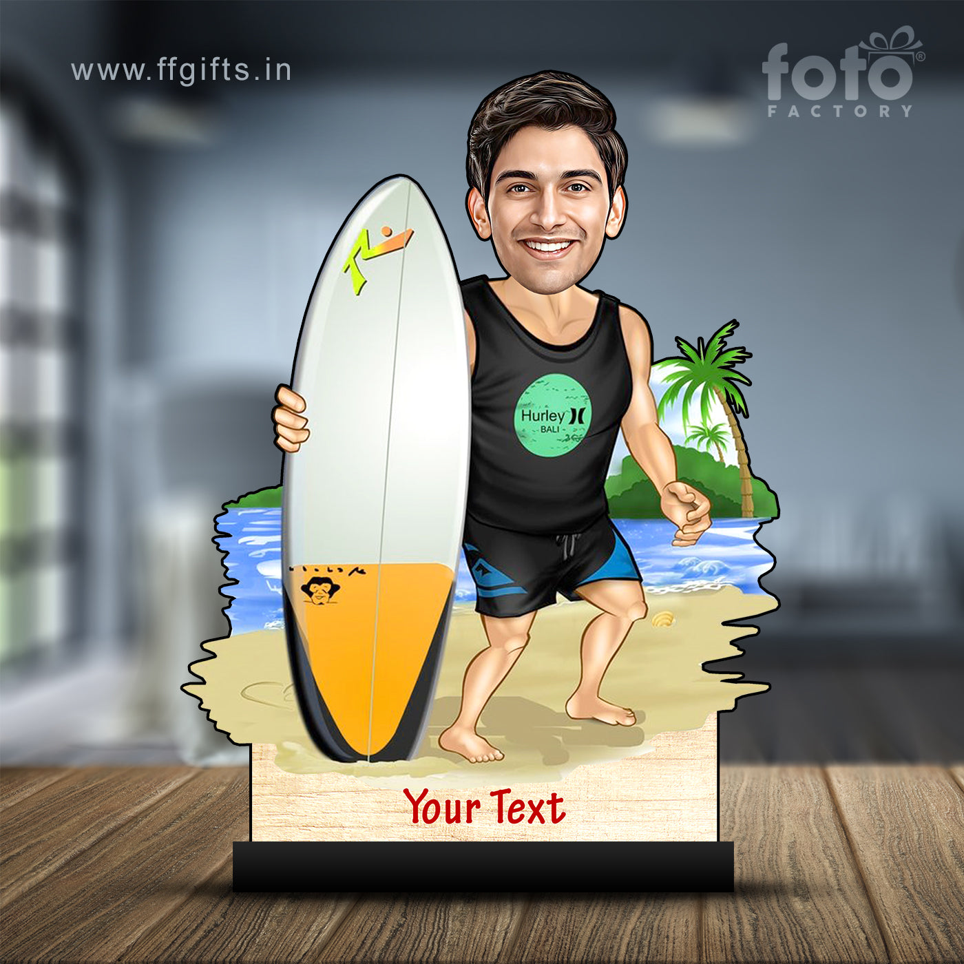 Swimmer Surfer Caricature C404