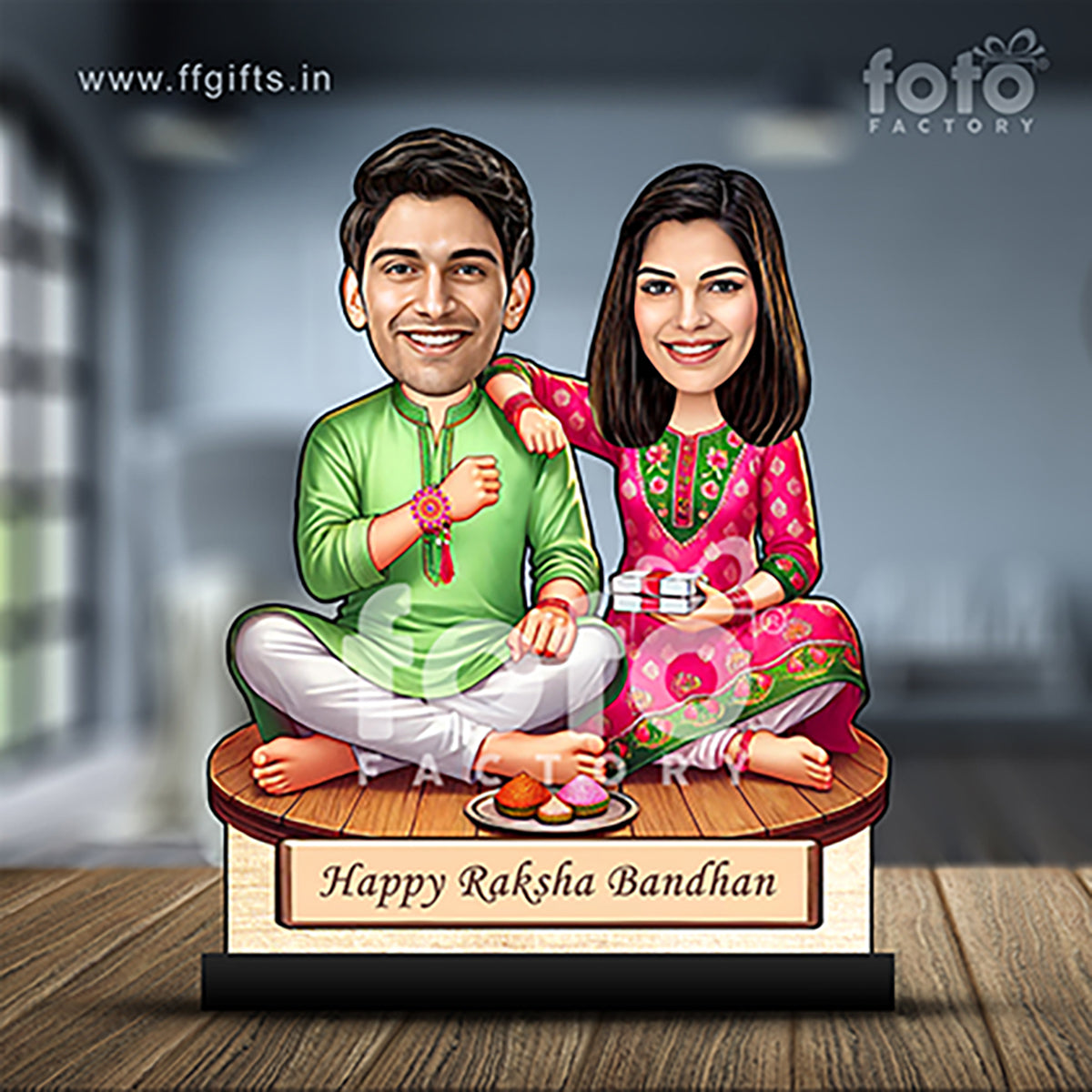 Brother Sister Raksha Bandhan Caricature