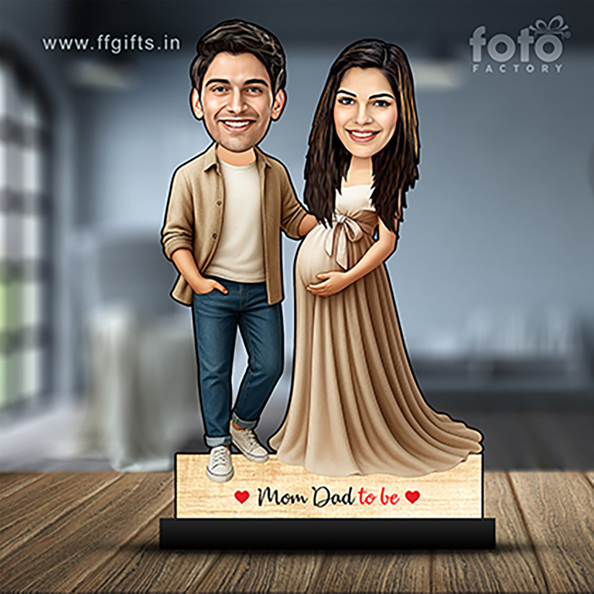 Mom Dad To Be Pregnancy Couple Caricature C387