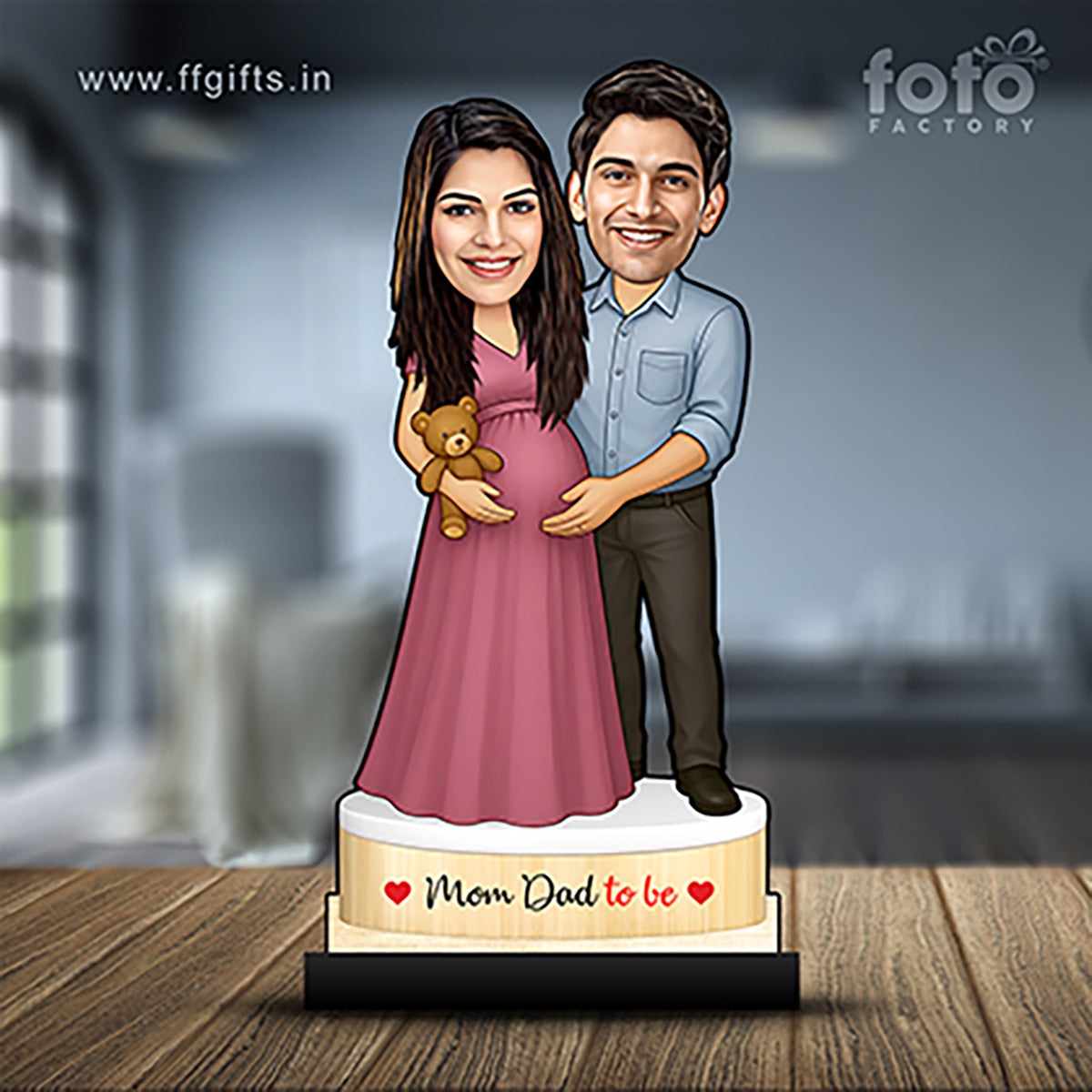 Mom Dad To Be Pregnancy Couple Caricature C391