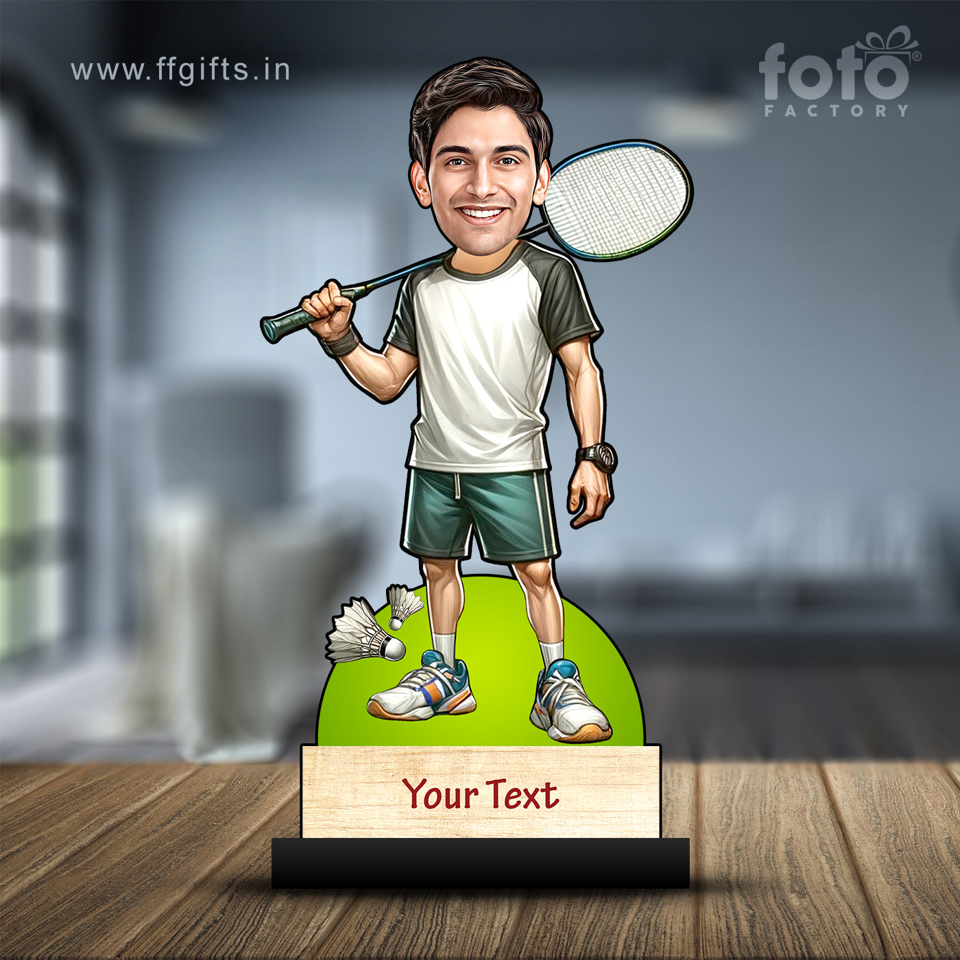 Badminton Player Male Caricature C406