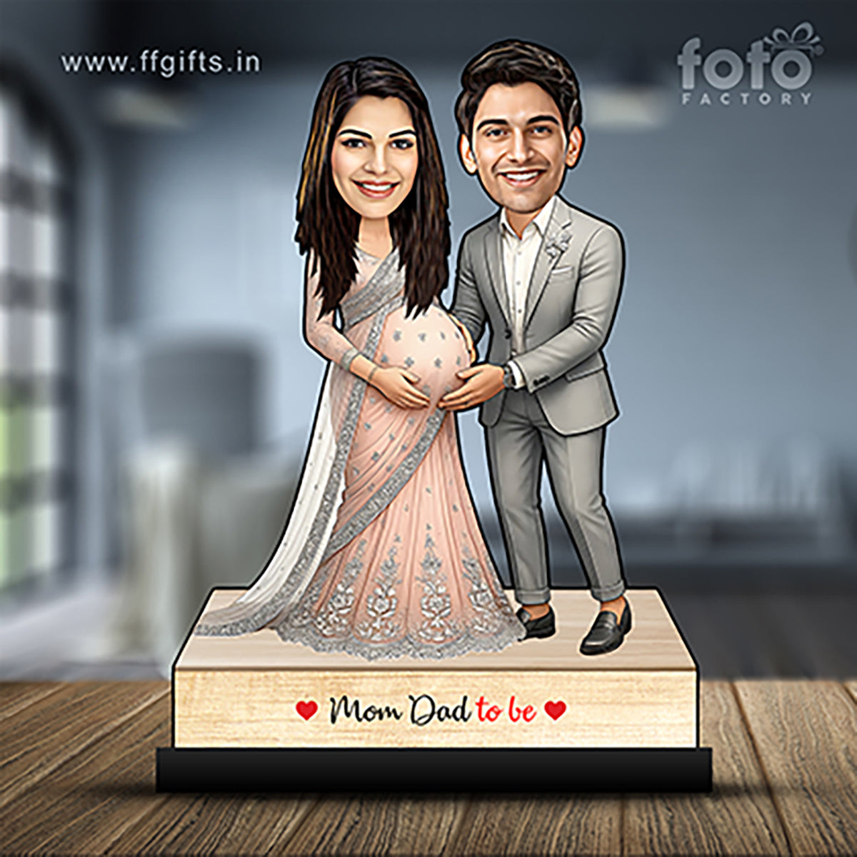 Mom Dad To Be Pregnancy Couple Caricature C388