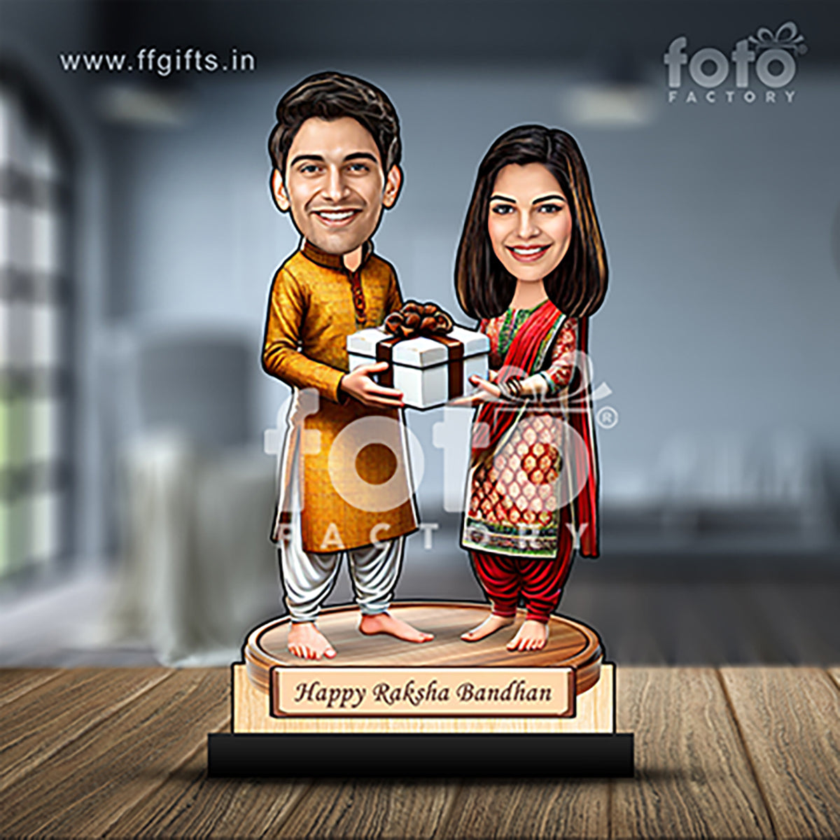 Brother Sister Raksha Bandhan Caricature