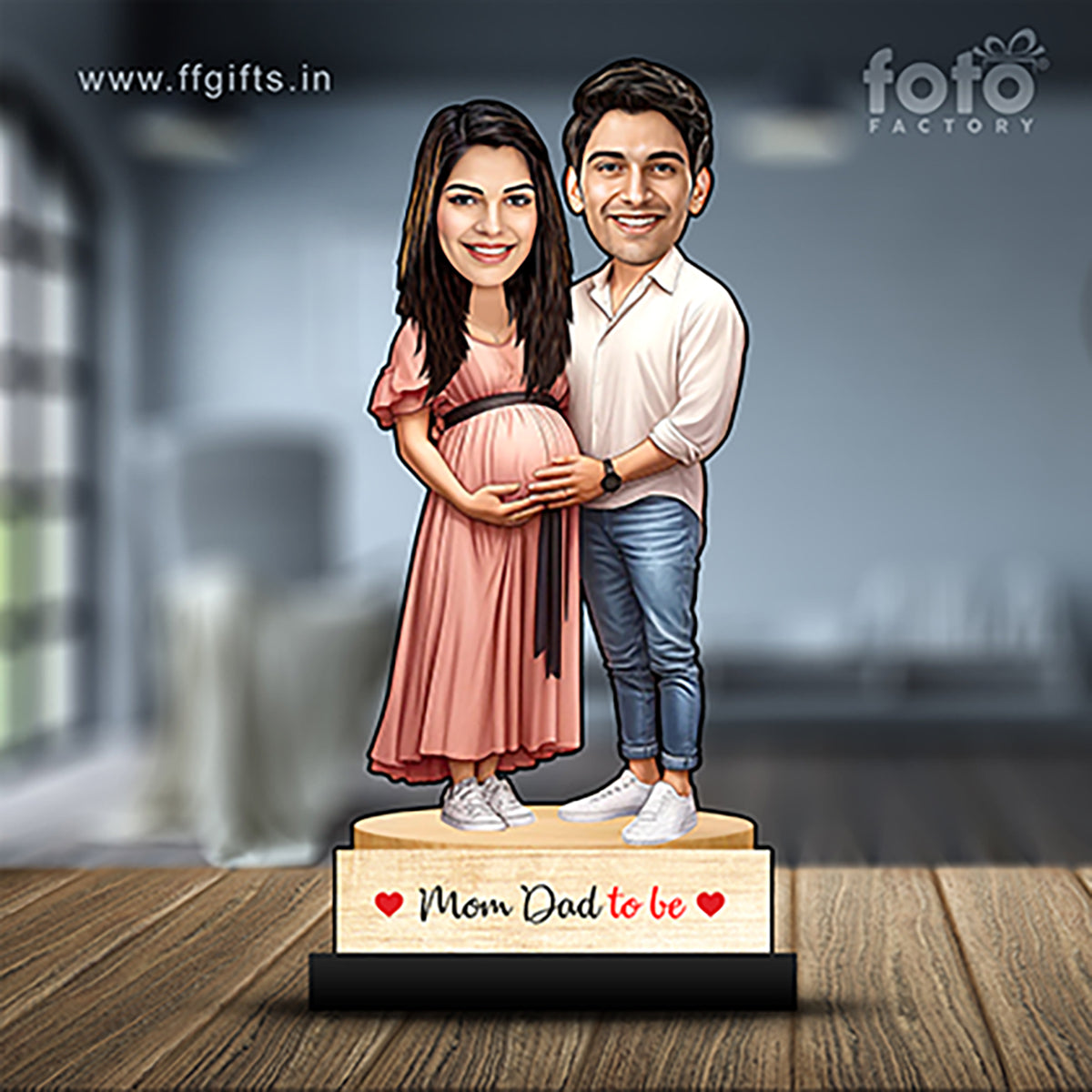 Mom Dad To Be Pregnancy Couple Caricature C383