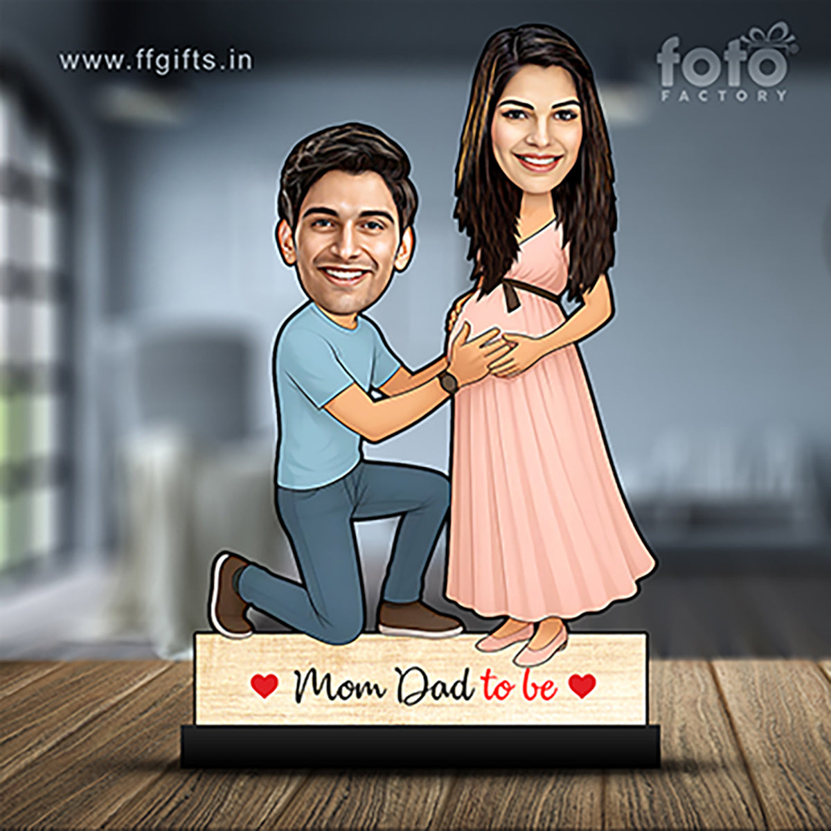 Mom Dad To Be Pregnancy Couple Caricature C390