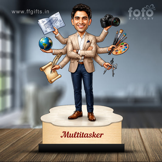 Personalized Multitasker Male Caricature C971