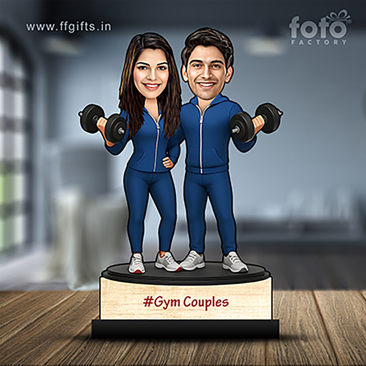 Fitness Gym Couple Caricature C381