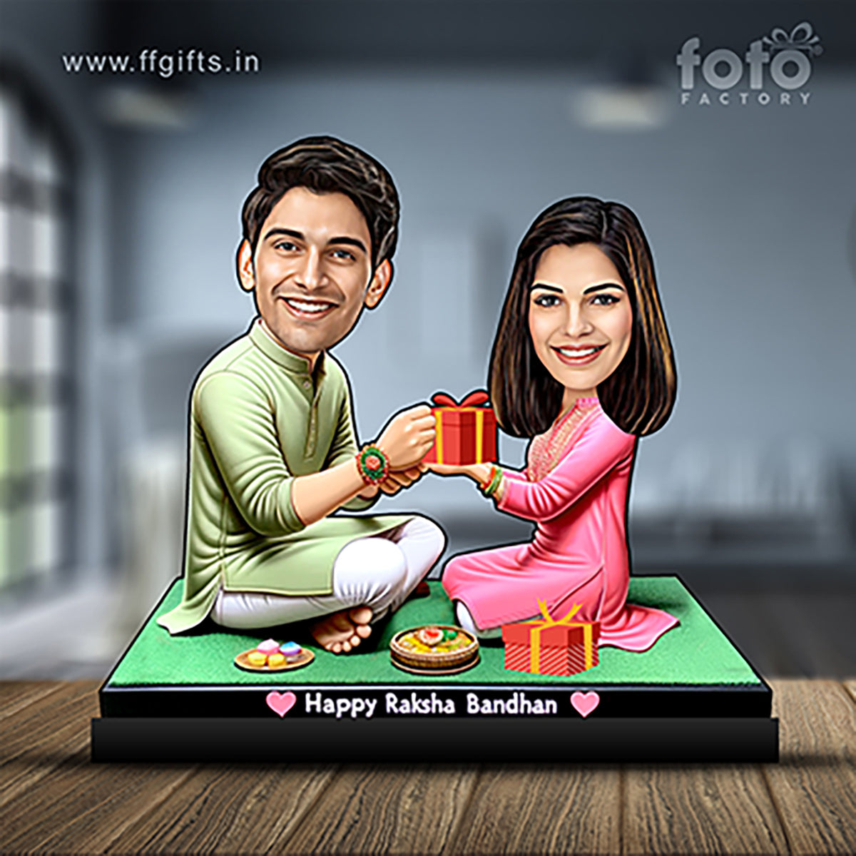 Brother Sister Raksha Bandhan Caricature