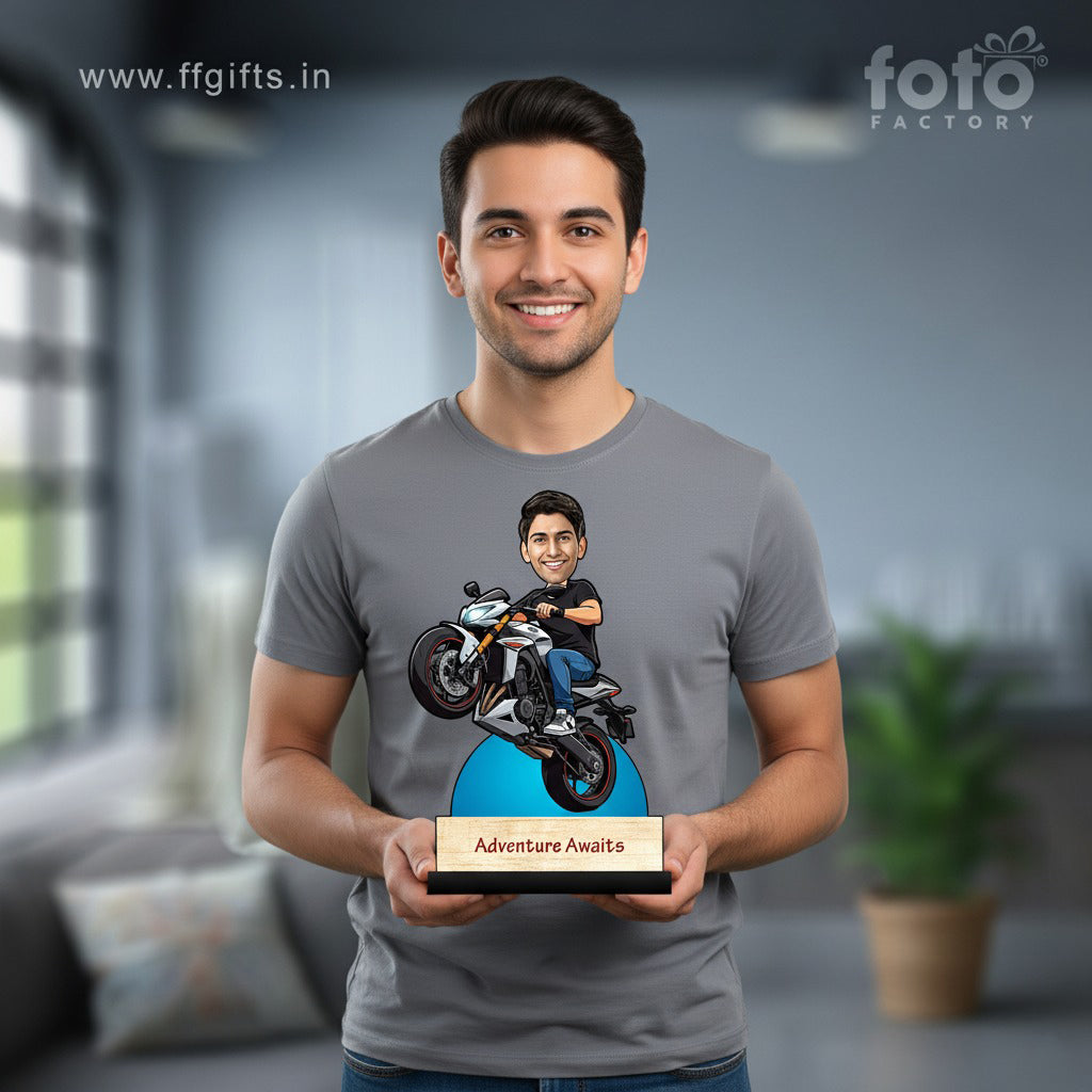 Bike Rider Wheelie Caricature C413