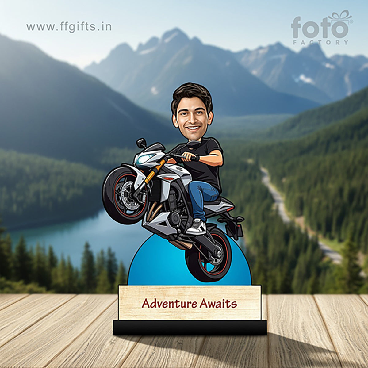 Bike Rider Wheelie Caricature C413