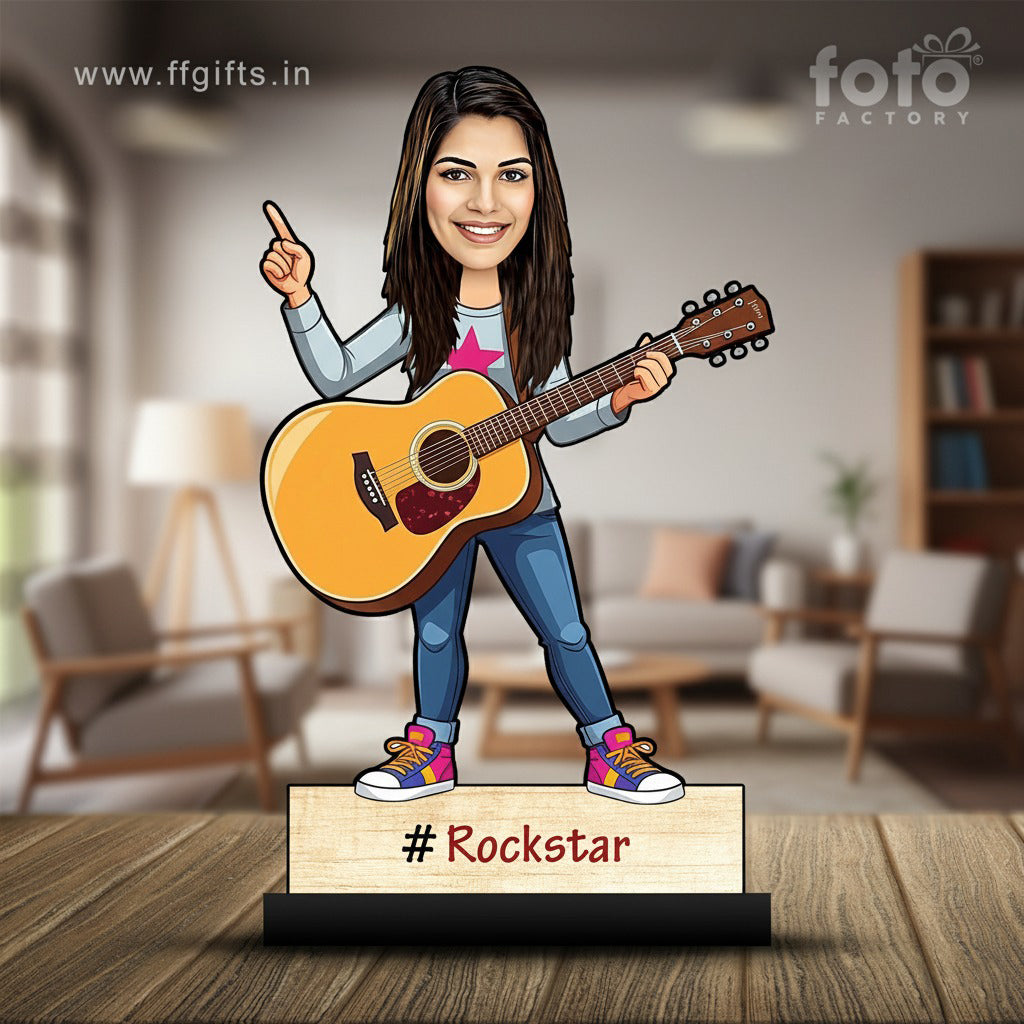 Female Guitar Player Caricature C408