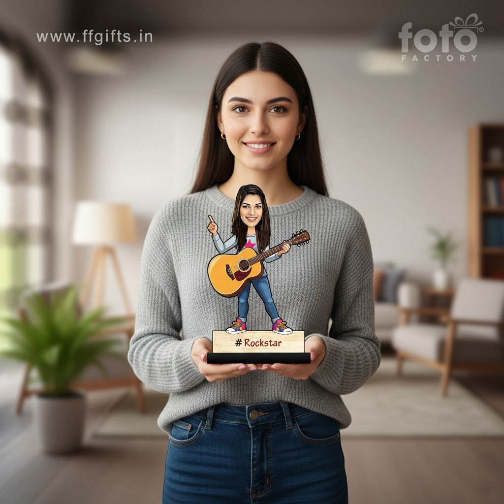 Female Guitar Player Caricature C408