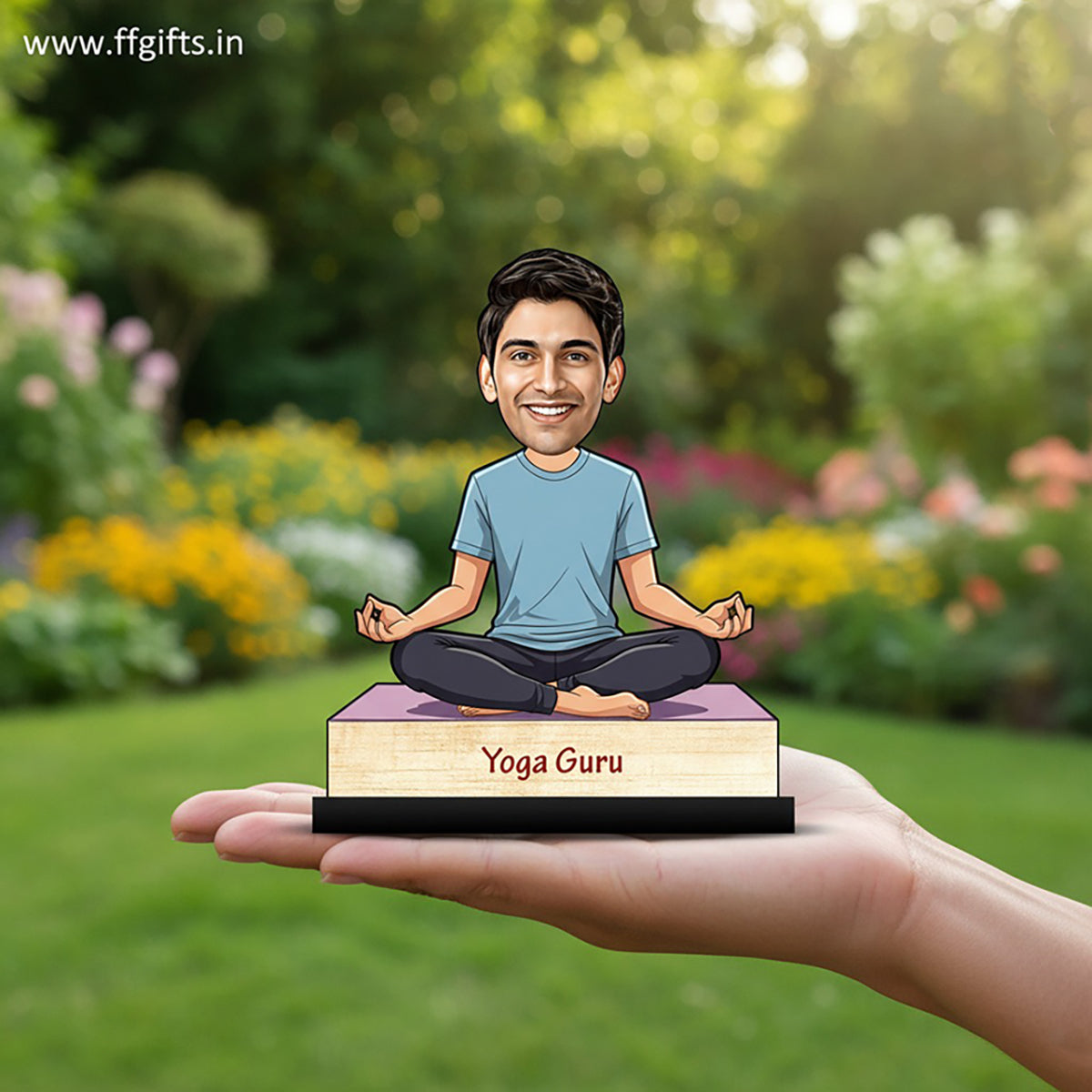 Yoga Meditation male Caricature C411