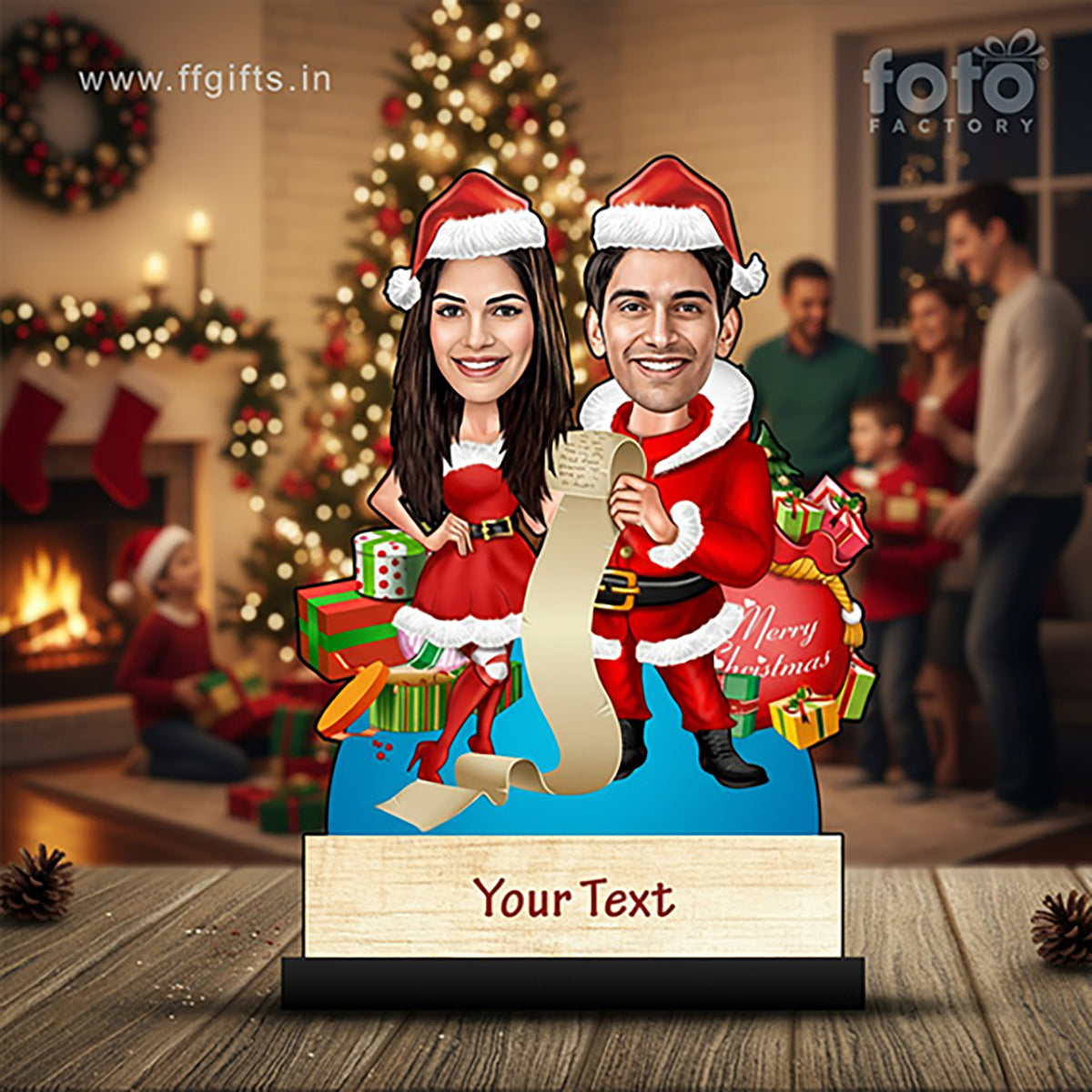 Couple Christmas Caricature C414