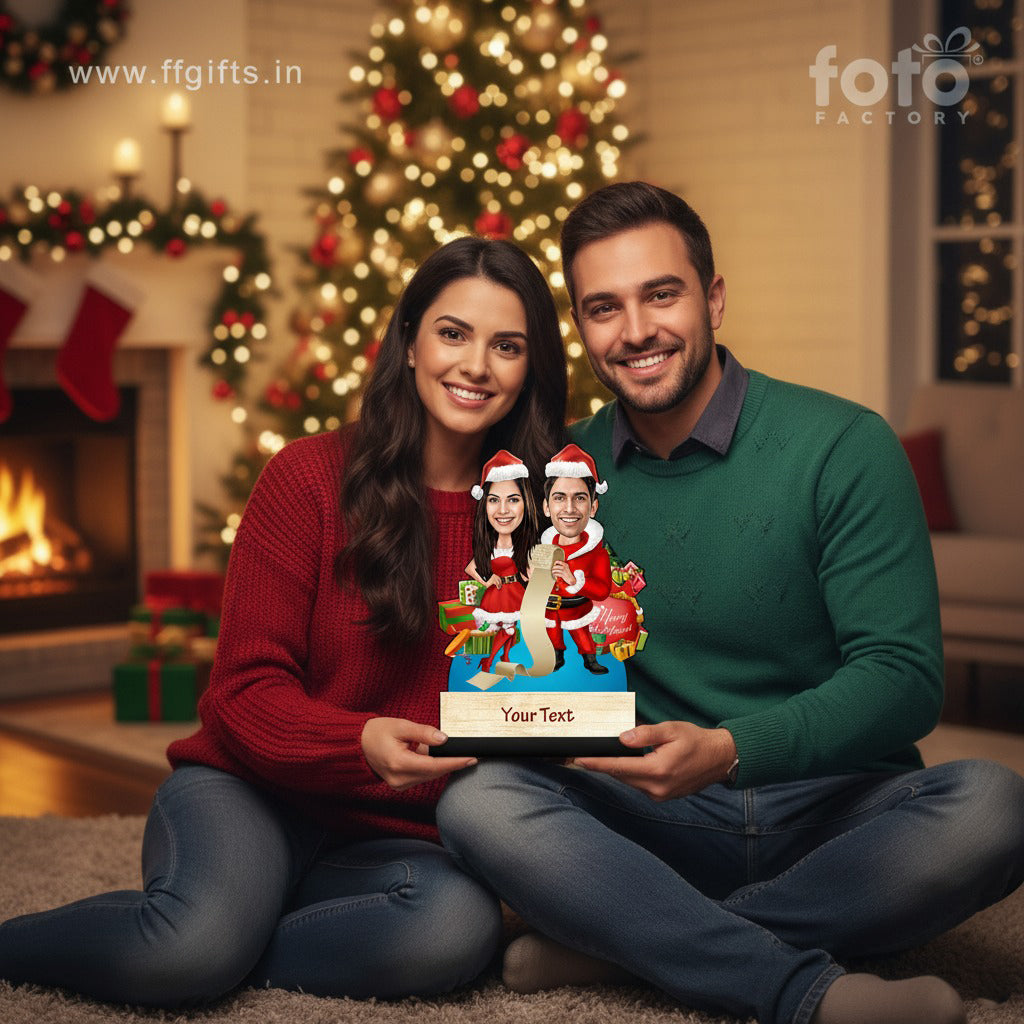 Couple Christmas Caricature C414