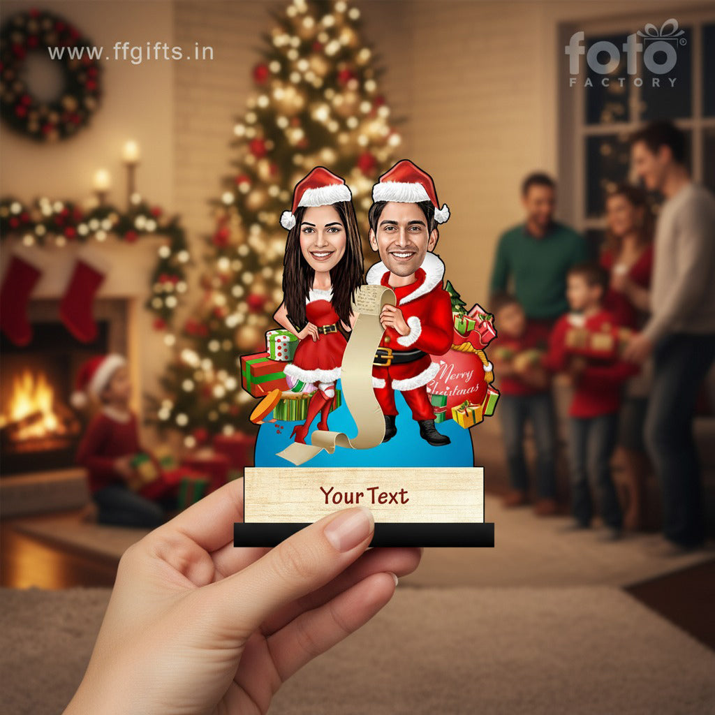 Couple Christmas Caricature C414