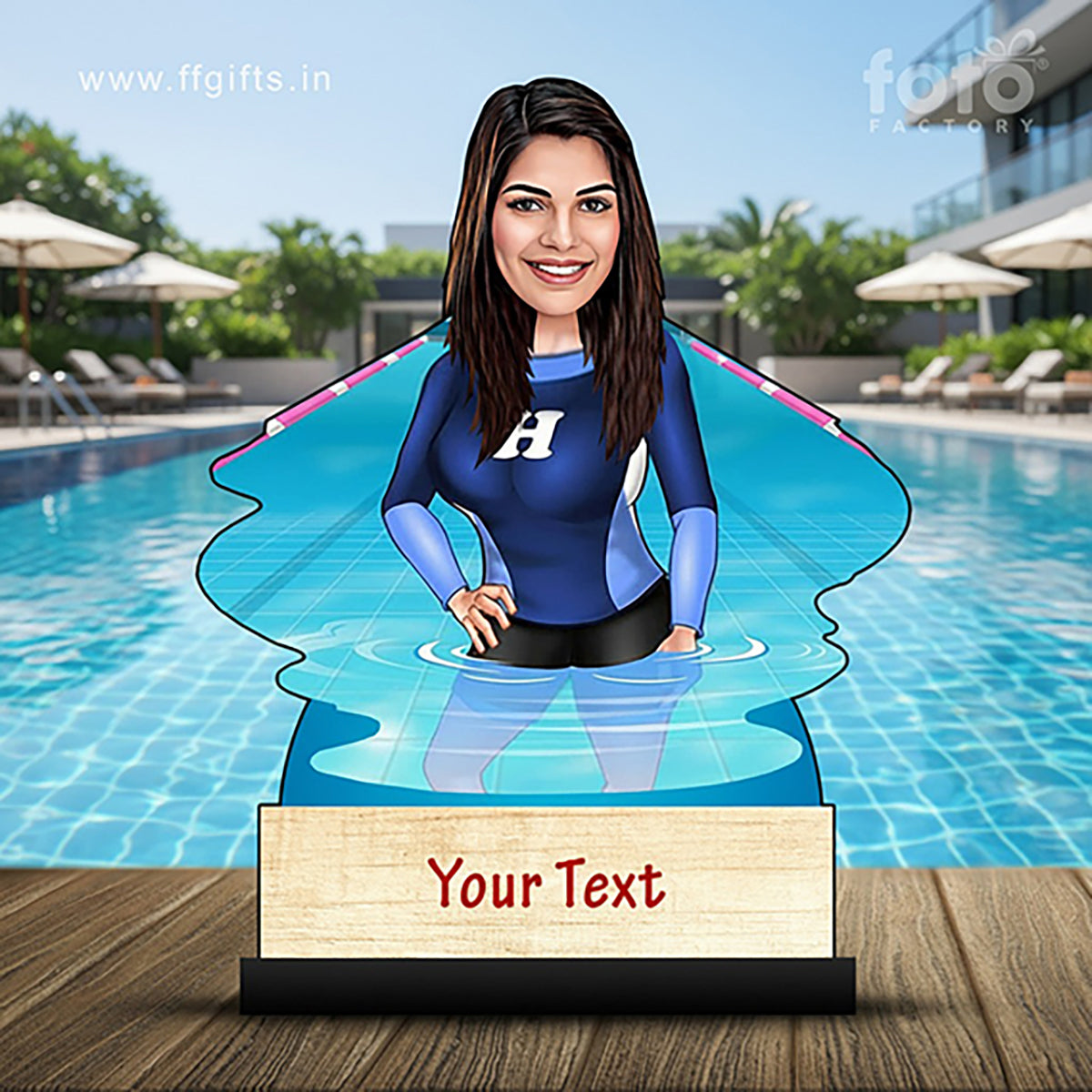 Swimmer Female Caricature C416
