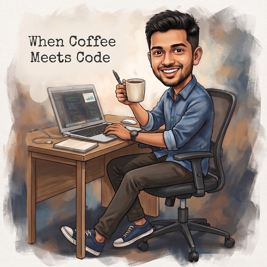 Where Coffee Meets Code Caricature Frame CF04