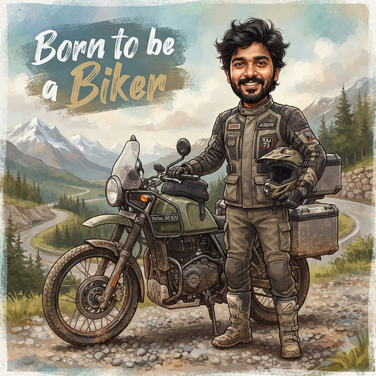 Male Biker Caricature Frame CF08